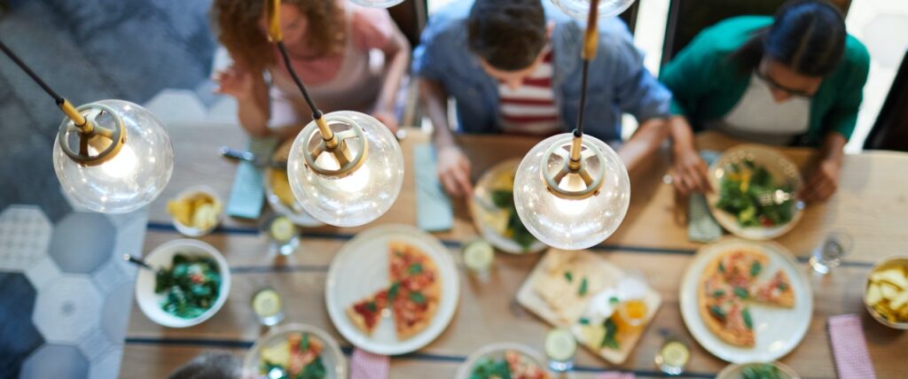 Lamps in cafe